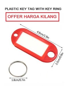 PLASTIC KEY TAG WITH KEY CHAIN