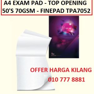 A4 TEST PAD 70GSM 50'S TPA7052