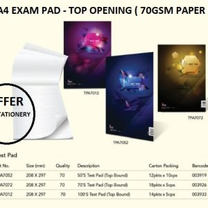 A4 TEST PAD 70GSM 50'S TPA7052