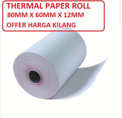 THERMAL PAPER ROLL 80MM X 60MM X 12MM