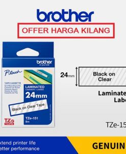 BROTHER TAPE 24MM TZE-151 BLACK ON WHITE