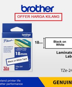BROTHER TAPE 18MM TZE-241 BLACK ON WHITE