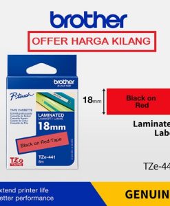 BROTHER TAPE 18MM TZE-441 BLACK ON RED