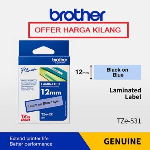 BROTHER TAPE 12MM TZE-531 BLACK ON BLUE