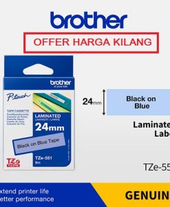 BROTHER TAPE 24MM TZE-551 BLACK ON BLUE