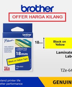 BROTHER TAPE 18MM TZE-641 BLACK ON YELLOW