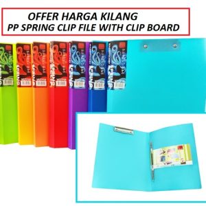 PP PLASTIC SPRING CLIP FILE with clip board