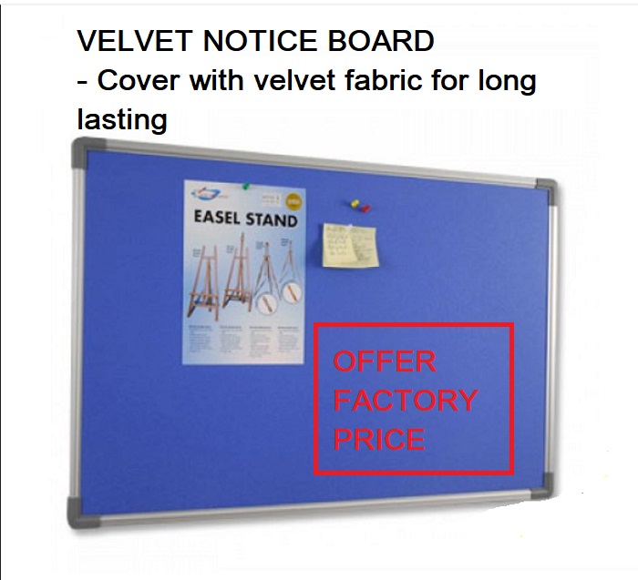 VELVET NOTICE BOARD 60CM X 90CM ( 2' x 3' ) VELVET NOTICE BOARD 60CM X 90CM ( 2' x 3' )