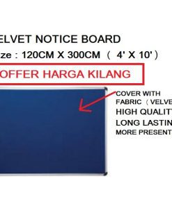 VELVET NOTICE BOARD 120CM X 300CM ( 4' x 10' )