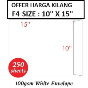 F4 WHITE ENVELOPE 10" X 15"