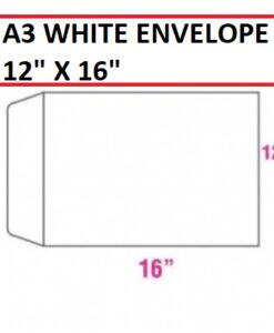 A3 WHITE ENVELOPE 12″ X 16″