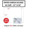 A3 WHITE ENVELOPE SIZE 13″ X 18″