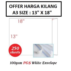 A3 WHITE ENVELOPE SIZE 13″ X 18″