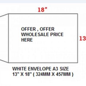 A3 WHITE ENVELOPE SIZE 13″ X 18″