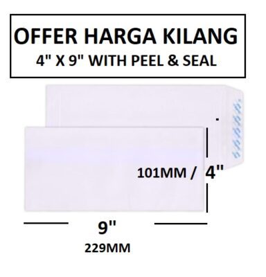 WHITE ENVELOPE 4" X 9"