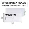 WHITE WINDOW ENVELOPE 4.5" X 9.5"